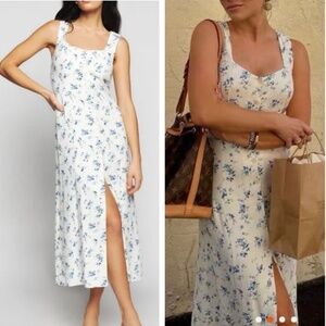 NEW Reformation Londyn Midi Dress - Blue White Floral